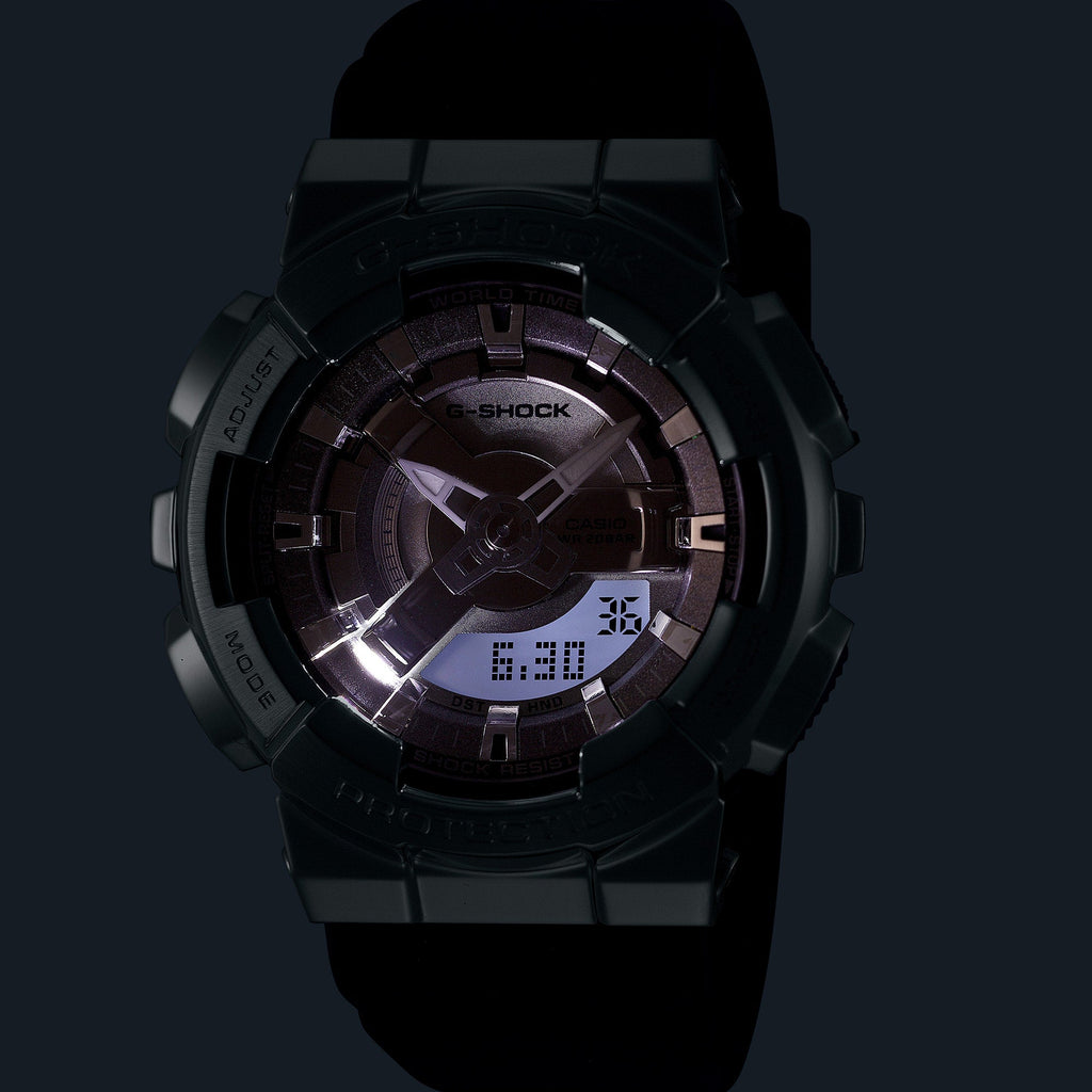 CASIO G-SHOCK GM-S110-1ADR UNYIELDING STYLE - ELEGANTLY TOUGH WOMEN'S WATCH with Silver Case and Bold Black Dial-i-Watch-4
