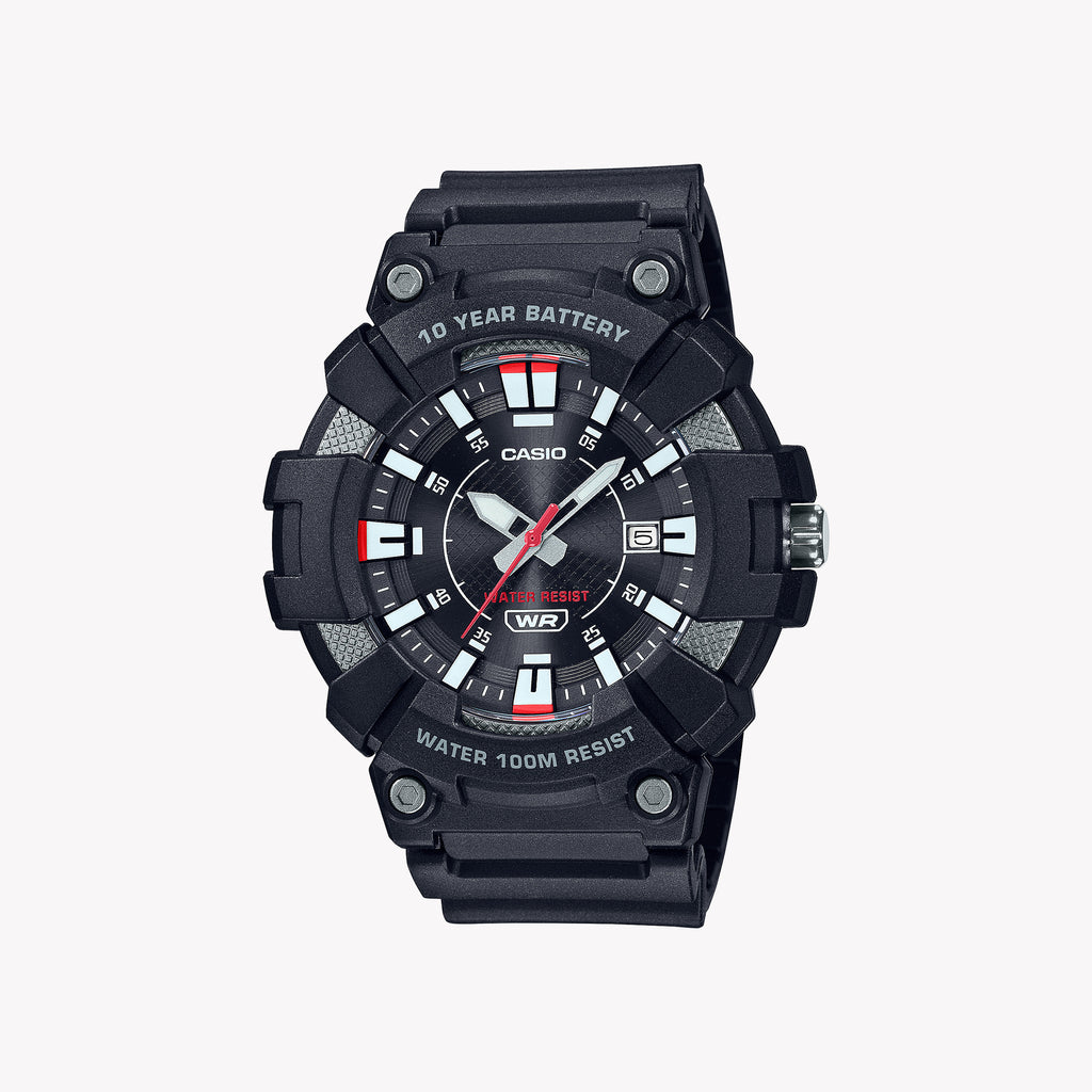 CASIO MW-610H-1AV ADVENTURE TIME - STYLISH SPORT MEN'S WATCH WITH BLACK RESIN BAND