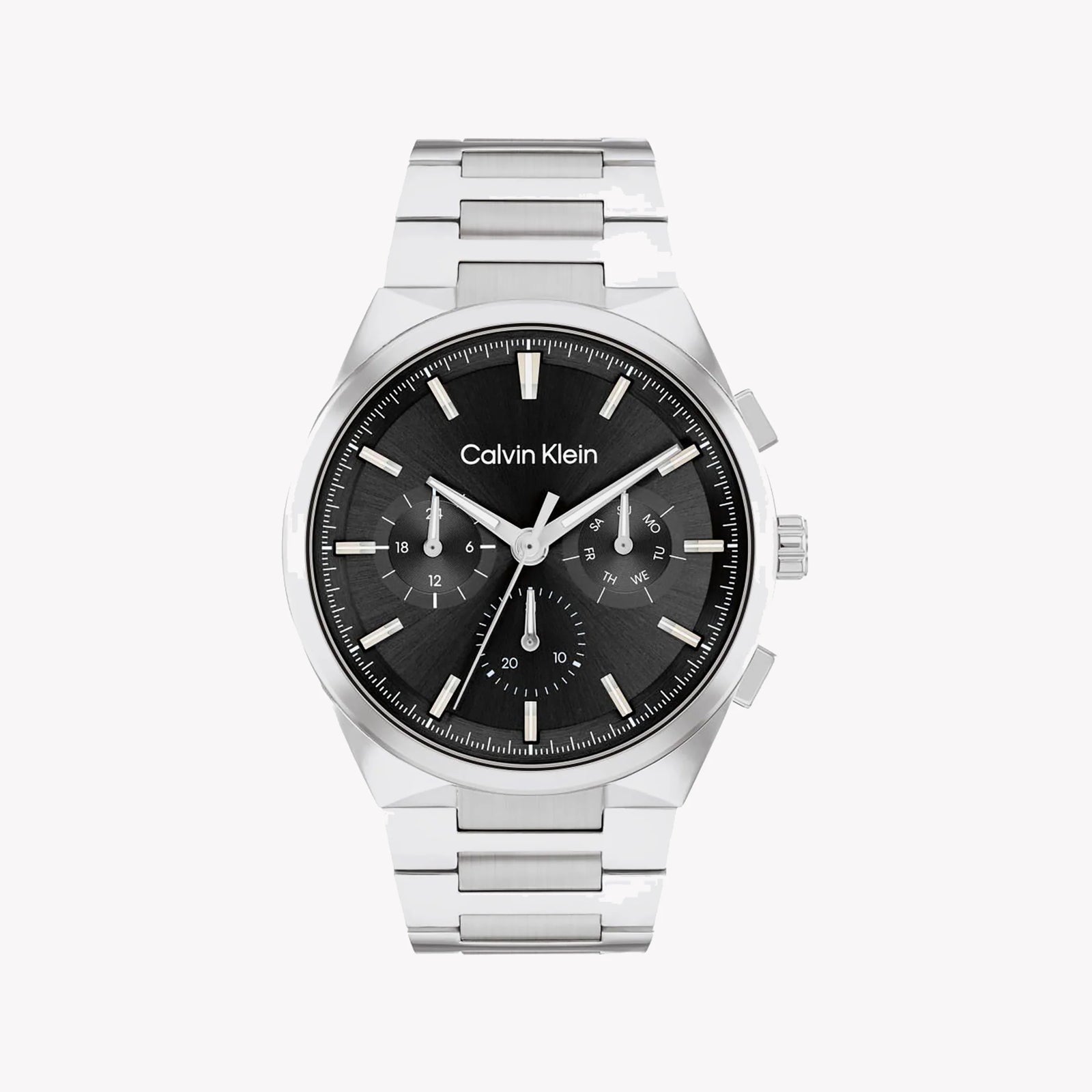 Ck Calvin Klein Men's Silver Stainless Steel Watch, Black Dial | Ck1u123m0056 by i-watch