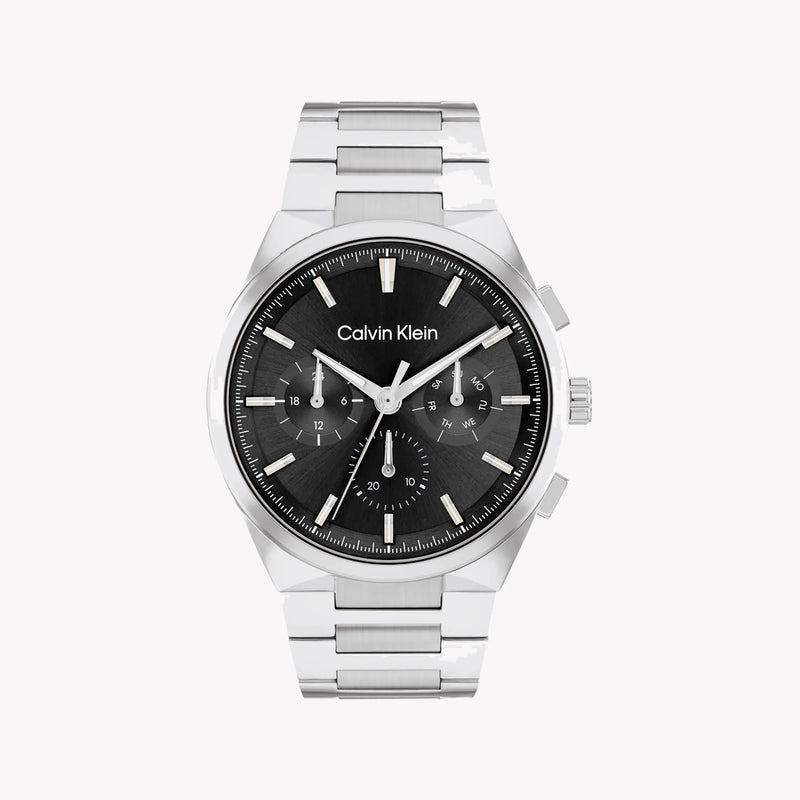 Ck Calvin Klein Men's Silver Stainless Steel Watch, Black Dial | Ck1u123m0056 by i-watch
