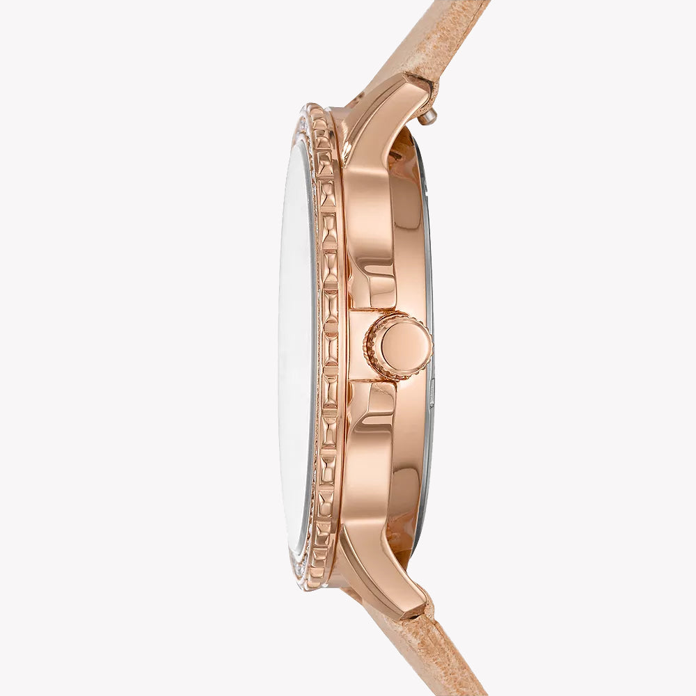FOSSIL ES4888 ROSE GOLD ELEGANCE - TIMELESS WOMEN'S WATCH WITH LEATHER STRAP & WHITE DIAL-i-Watch-2