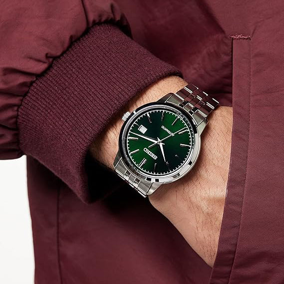 Seiko Men's Silver Stainless Steel, Dark Green Dial | Srph89k1 by i-watch