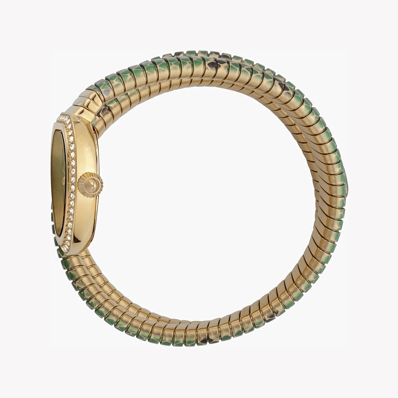 Just Cavalli Women's Gold Stainless Steel Watch, Green & Gold & Black Stainless Steel Band | Jc1l163m0055 by i-watch