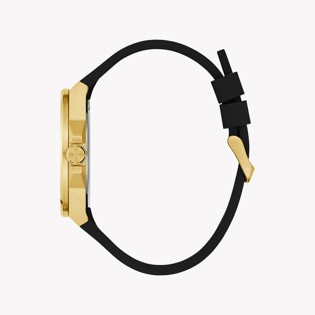 GUESS GW0790G1 BOLD SOPHISTICATION - Women's Gold & Black Silicone Timepiece-i-Watch-2