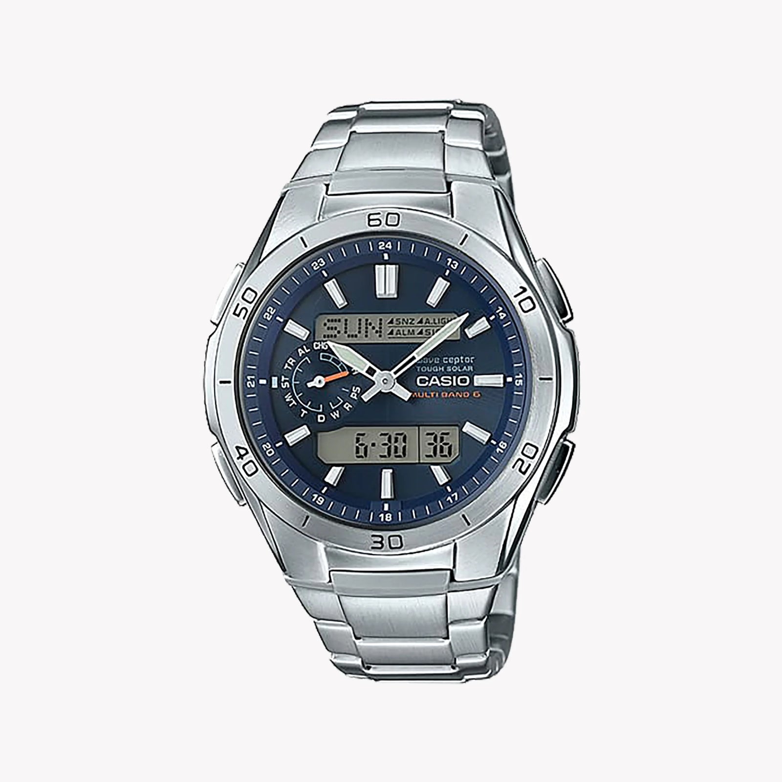Casio Men's Silver Stainless Steel Watch, Blue Dial | Wva-M650d-2aer by i-watch