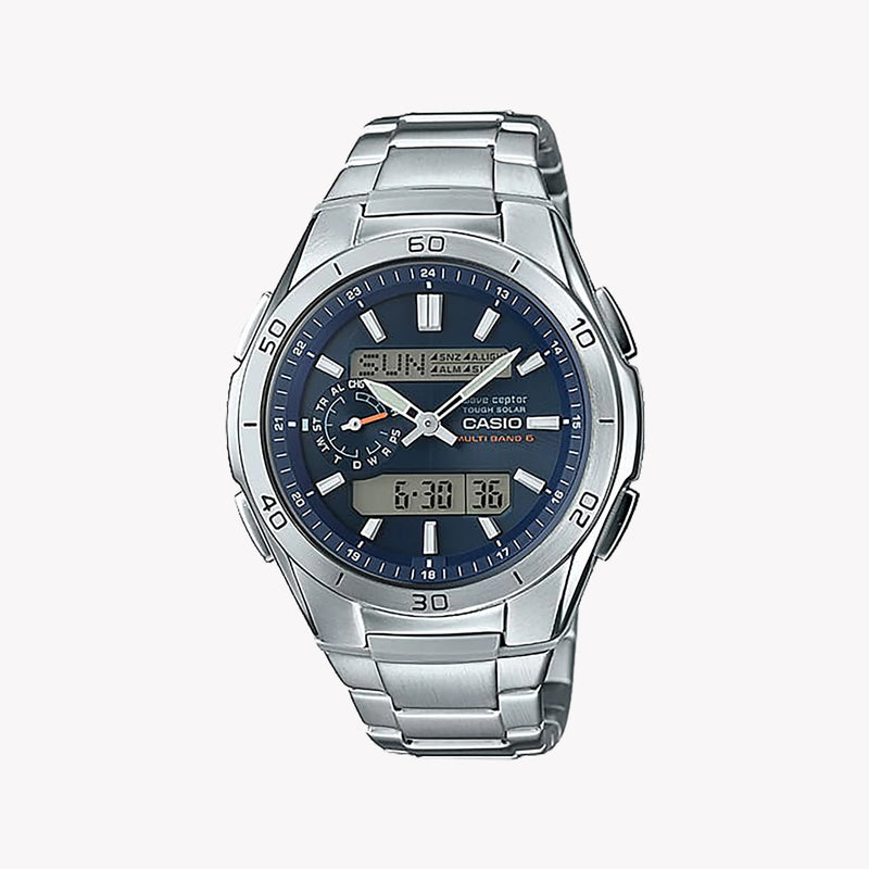 Casio Men's Silver Stainless Steel Watch, Blue Dial | Wva-M650d-2aer by i-watch