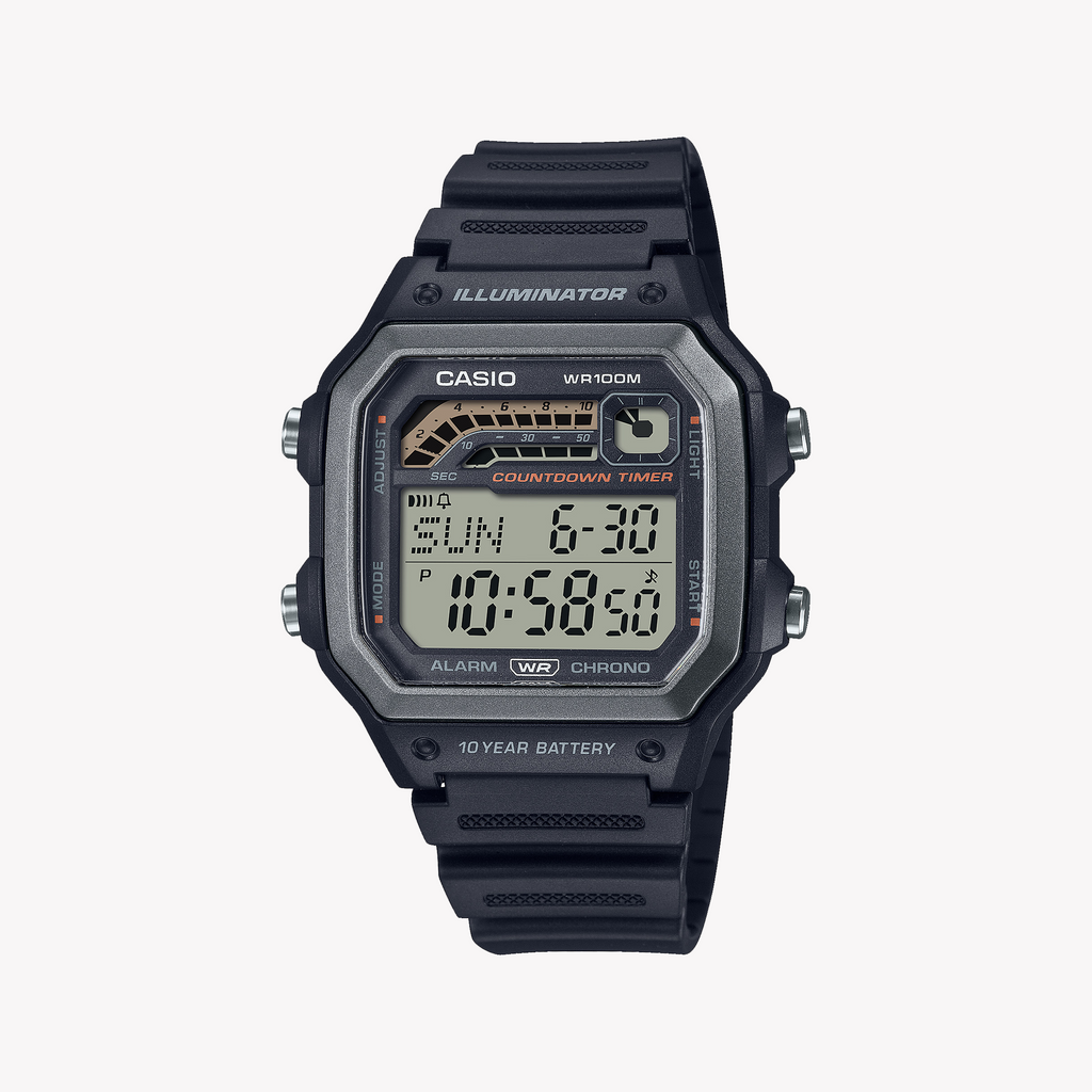 CASIO WS-1600H-1AVDF ADVENTURE READY - MEN'S SPORTY DIGITAL WATCH WITH BLACK RESIN BAND