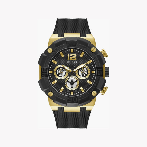 Guess Watches Men's Gold Silicone, Black Dial | Gw0264g3 by i-watch
