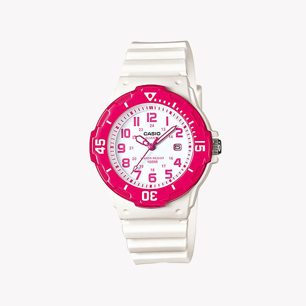 CASIO LRW-200H-4BAND CHIC RESILIENCE - ELEGANT & DURABLE Women's Watch with Red Resin Band and Sleek Design