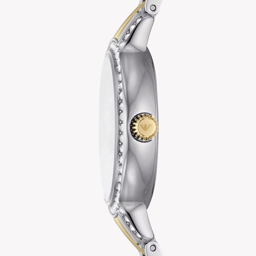 EMPORIO ARMANI Women's Watch with Silver Stainless Steel Case and Silver / Gold Stainless Steel Band-i-Watch-2