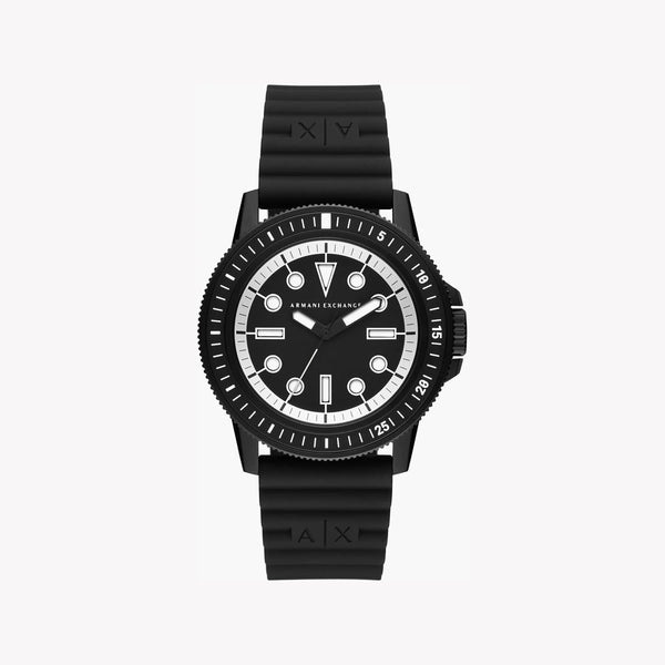 Armani Exchange Men's Black Watch, Silicone Band | Ax1852