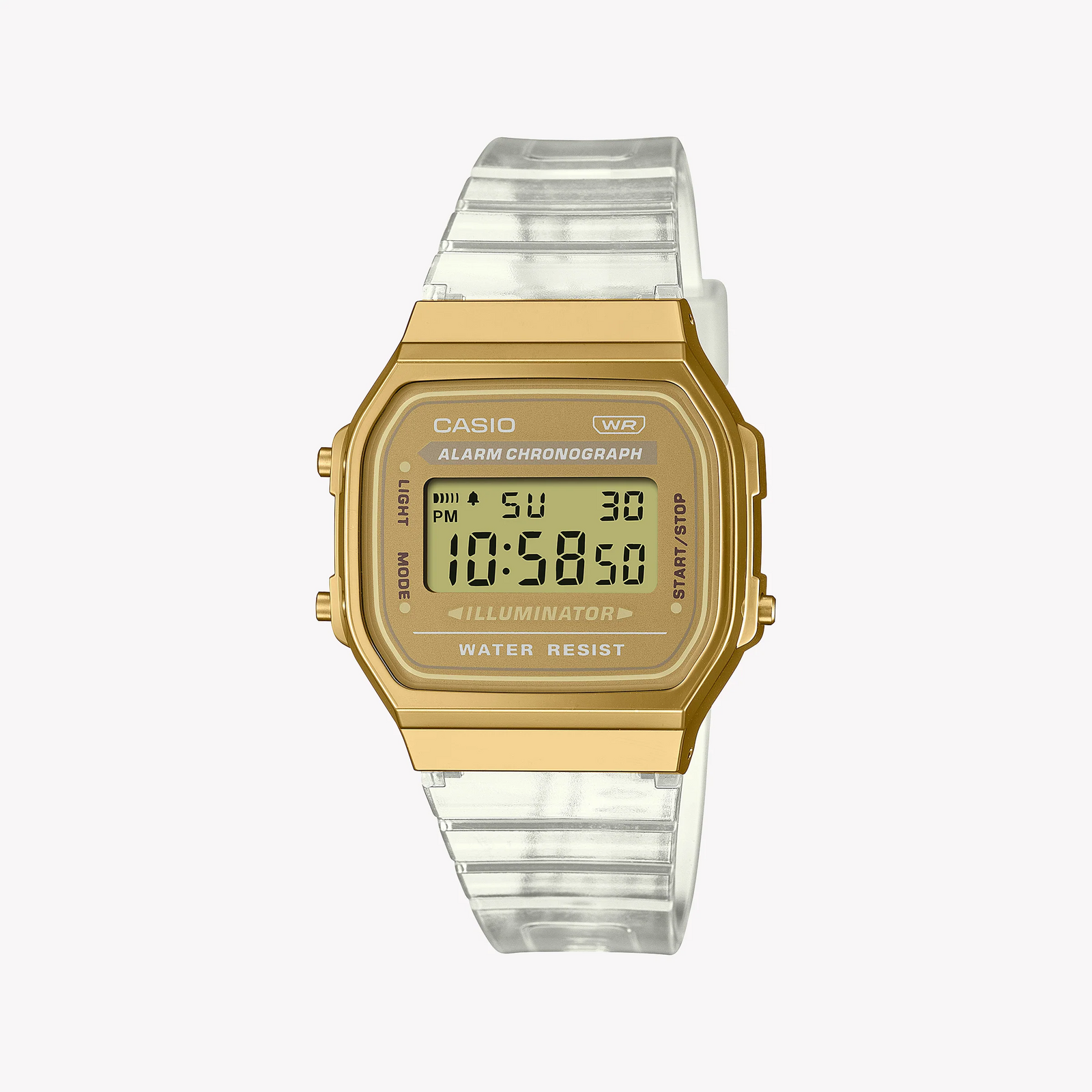 Casio Unisex Gold Resin Watch, White Band | A168xesg-9adf by i-watch