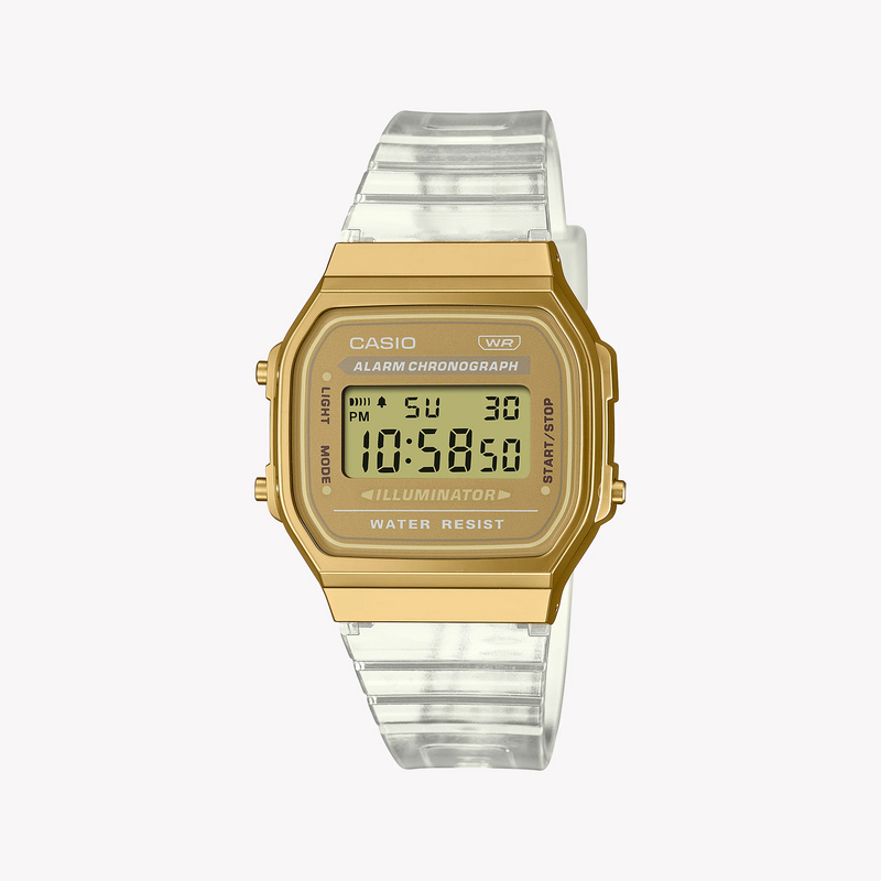 Casio Unisex Gold Resin Watch, White Band | A168xesg-9adf by i-watch