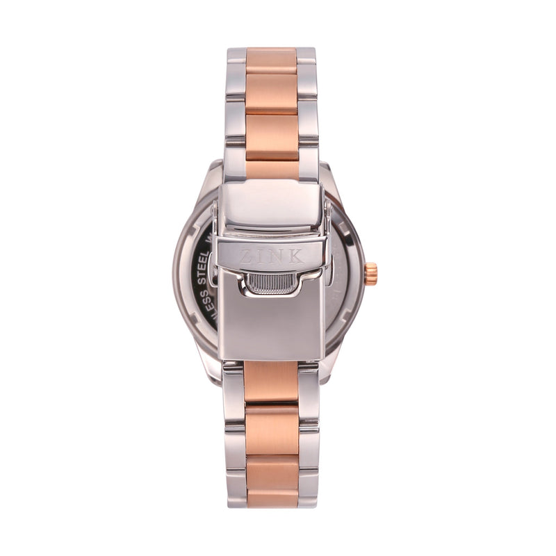 Zink Women's Watch With Silver & Rose Gold Stainless Steel Case And Silver & Gold Stainless Steel Band by i-watch
