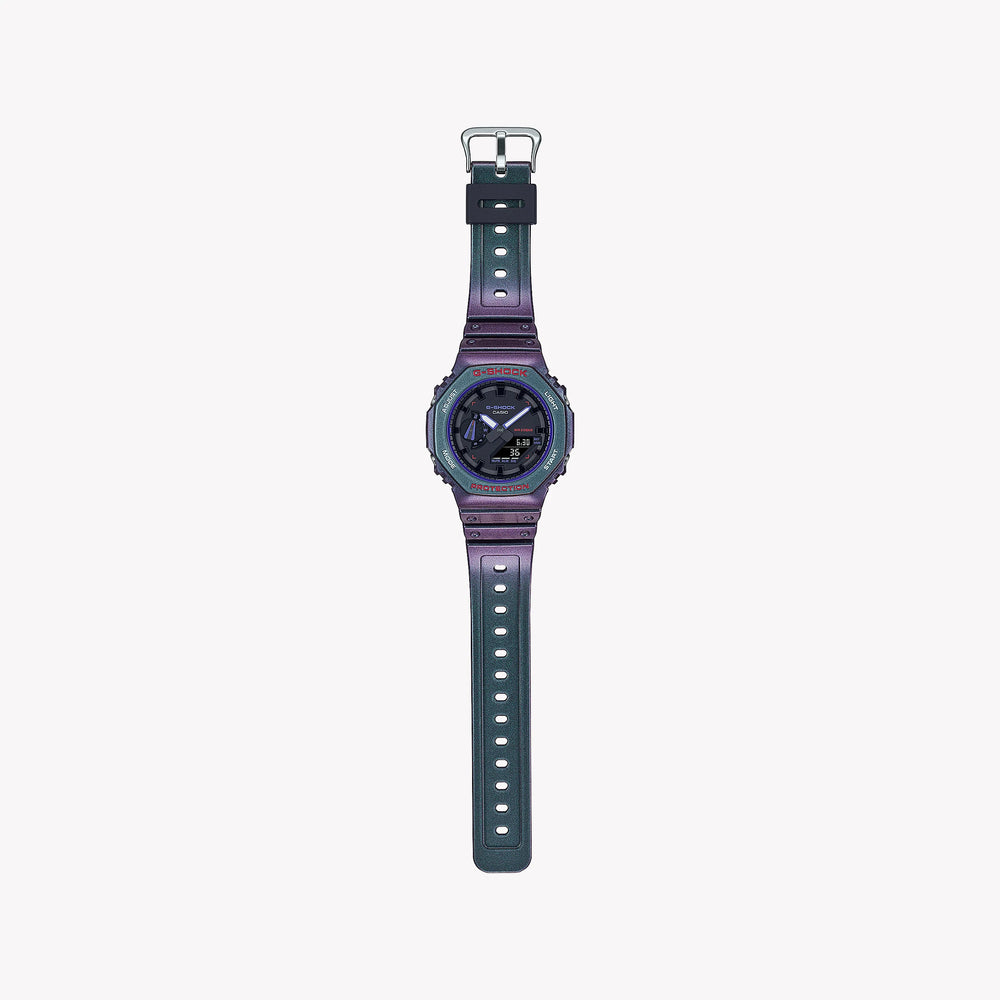 Casio Unisex Purple Resin Watch, 45.5 Mm | Ga-2100ah-6aer by i-watch