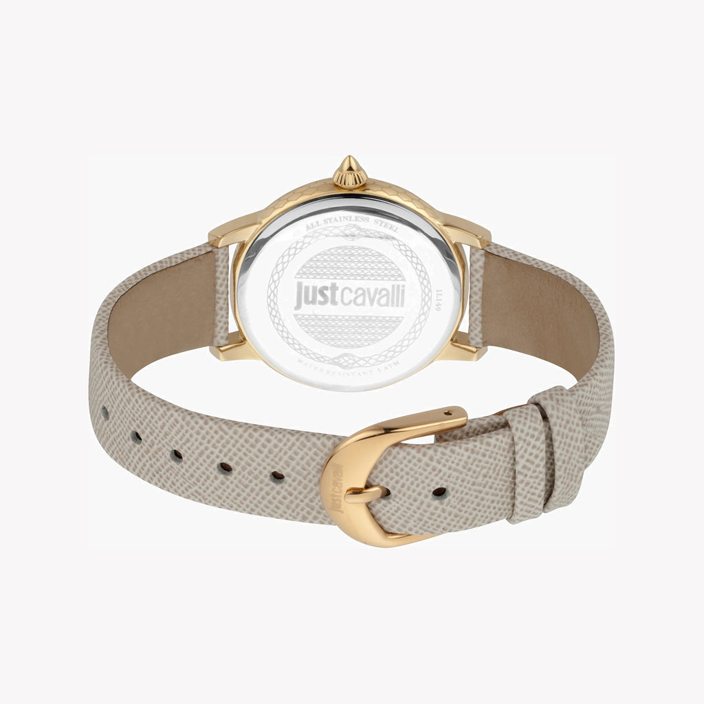 JUST CAVALLI Women's Watch with Gray Stainless Steel Case and Gray Leather Band-i-Watch-3