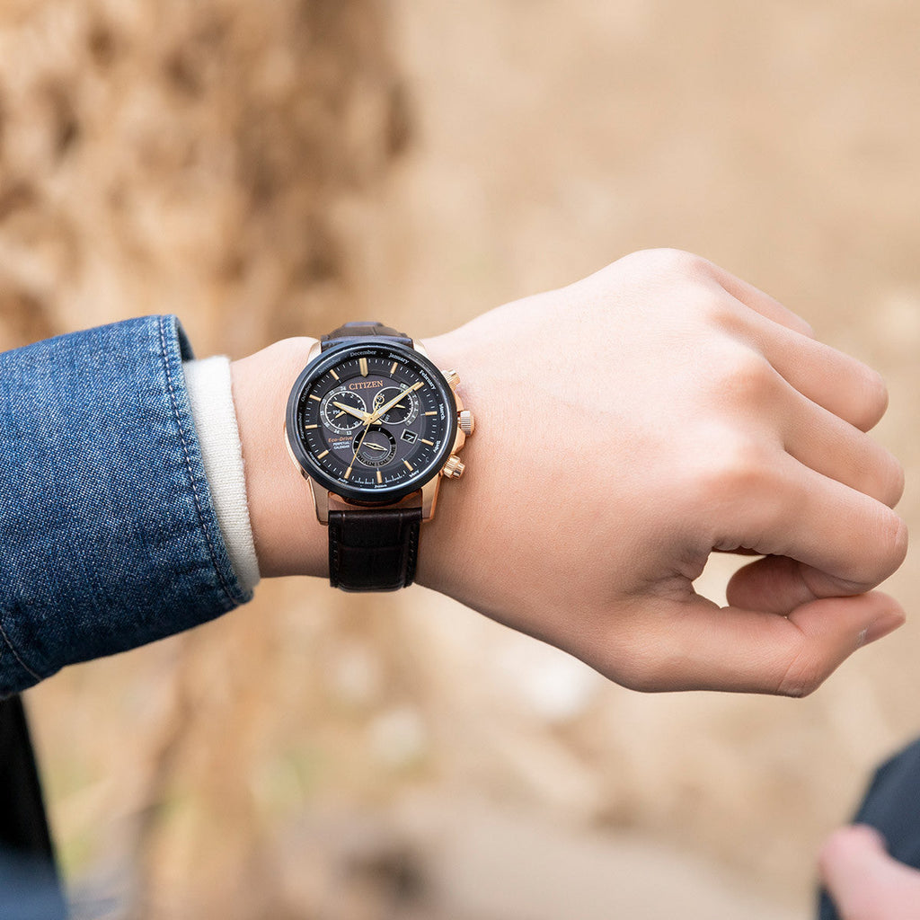 CITIZEN BL8156-12E CLASSIC ELEGANCE - MEN'S ECO-DRIVE WATCH WITH LUXURY GOLD & BROWN LEATHER-i-Watch-3