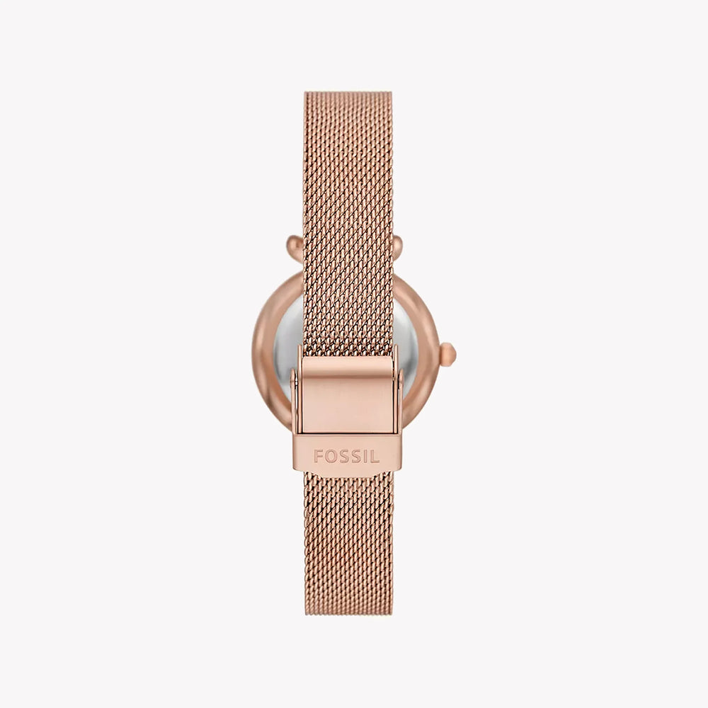 Fossil Women's Rose Gold Mesh Watch, Silver Dial | Es5314set by i-watch