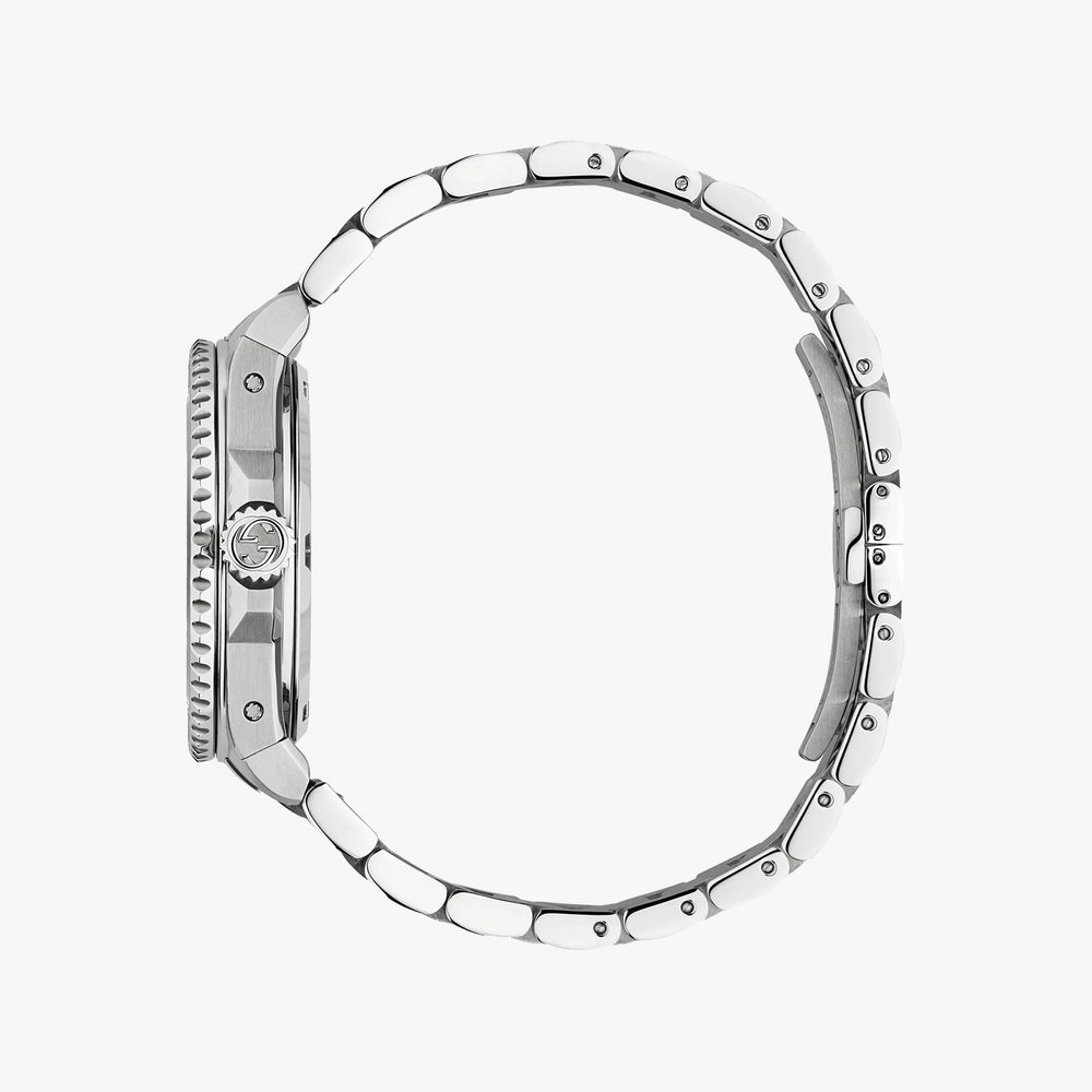 GUCCI YA136353 - ELEGANT SILVER TIMEPIECE WITH BOLD BLACK DIAL - MEN'S WATCH-i-Watch-2