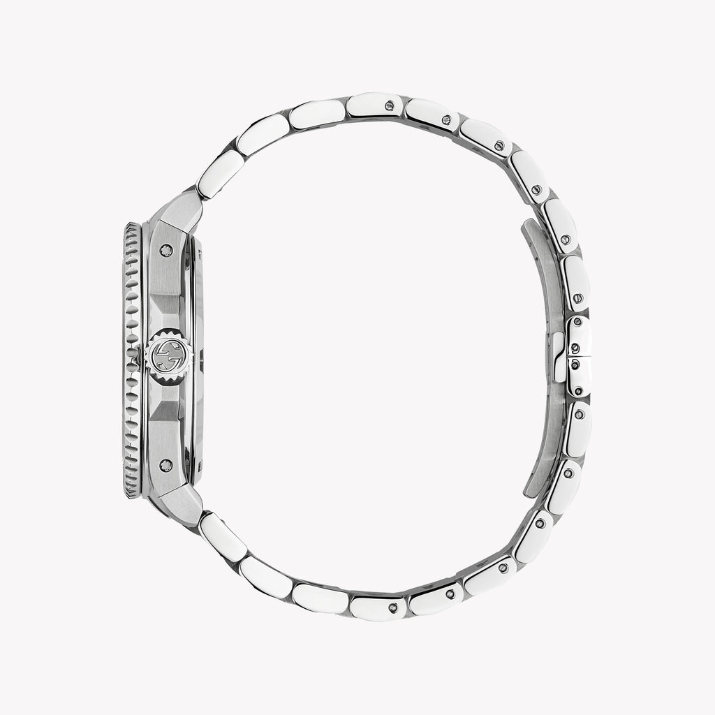 GUCCI YA136353 - ELEGANT SILVER TIMEPIECE WITH BOLD BLACK DIAL - MEN'S WATCH-i-Watch-2