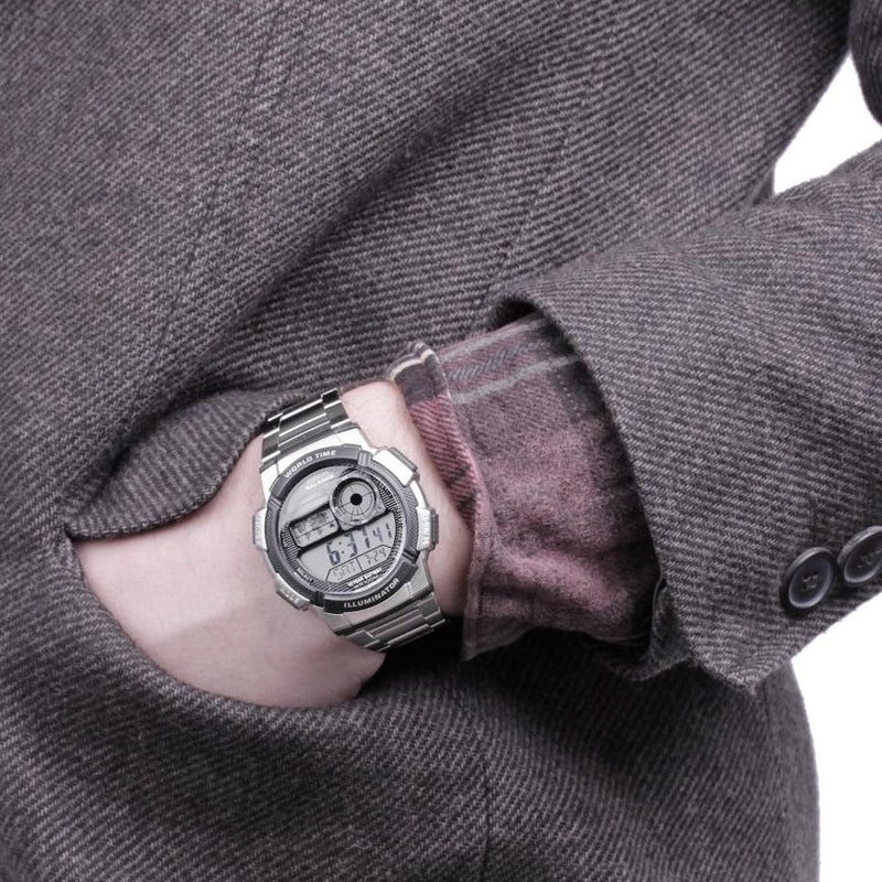 Casio Men's Gray Resin Watch, Digital Display | Ae-1500wh-8bvdf by i-watch