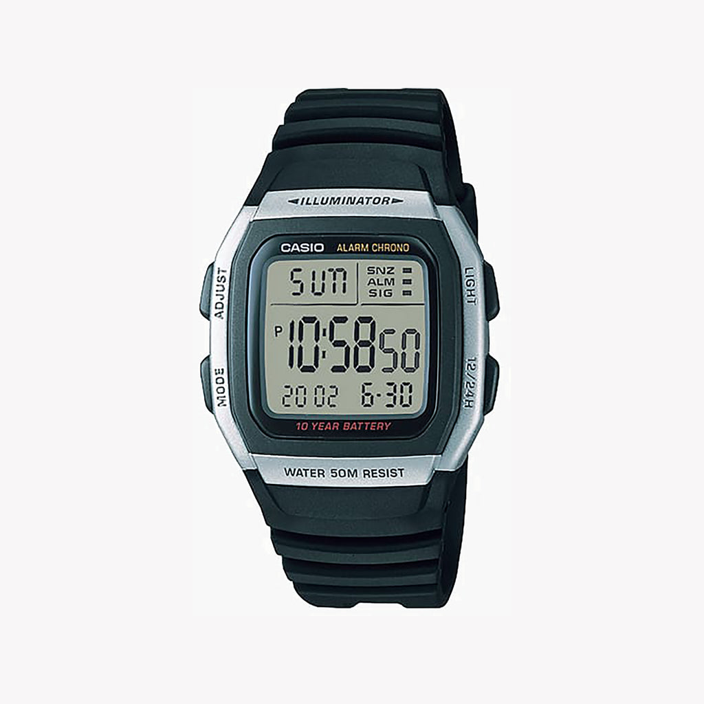 CASIO W-96H-1AVDF MEN'S ACTIVE TIMEPIECE - SLEEK SILVER & BLACK DESIGN