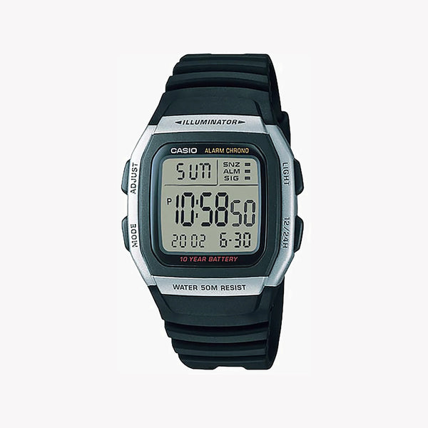 Casio Unisex Silver Resin Watch, Black Dial | W-96h-1avdf by i-watch