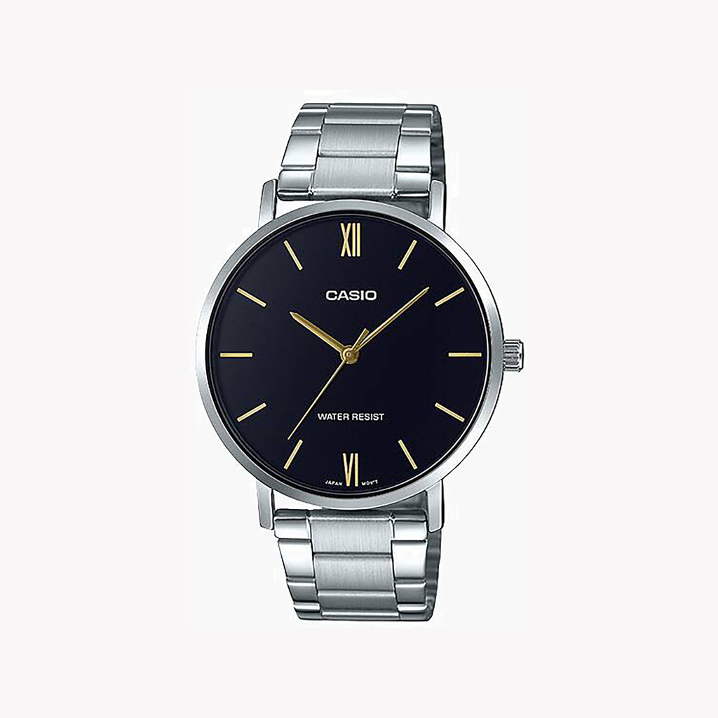 CASIO MTP-VT01D-1B - VERSATILE BLACK DIAL MEN'S ANALOG WATCH FOR WORK & PLAY-i-Watch-4