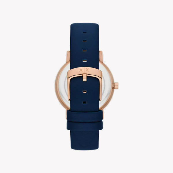 Armani Exchange Men's Rose Gold Watch, Blue Leather | Ax7149set