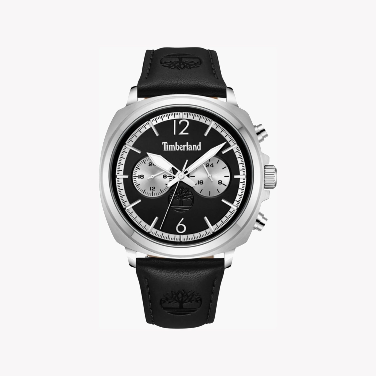 Timberland Men's Silver Stainless Steel, Black Leather | Tdwgf0028202 by i-watch