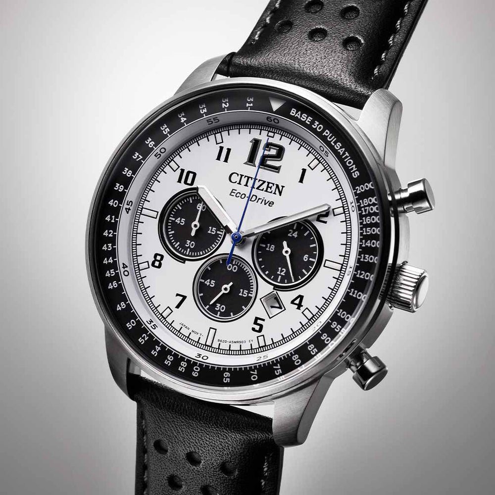 Citizen Men's Silver Stainless Steel, Black Leather | Ca4500-32a by i-watch