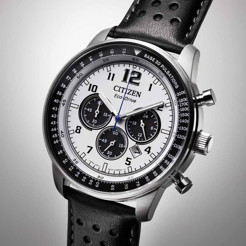 Citizen Men's Silver Stainless Steel, Black Leather | Ca4500-32a by i-watch