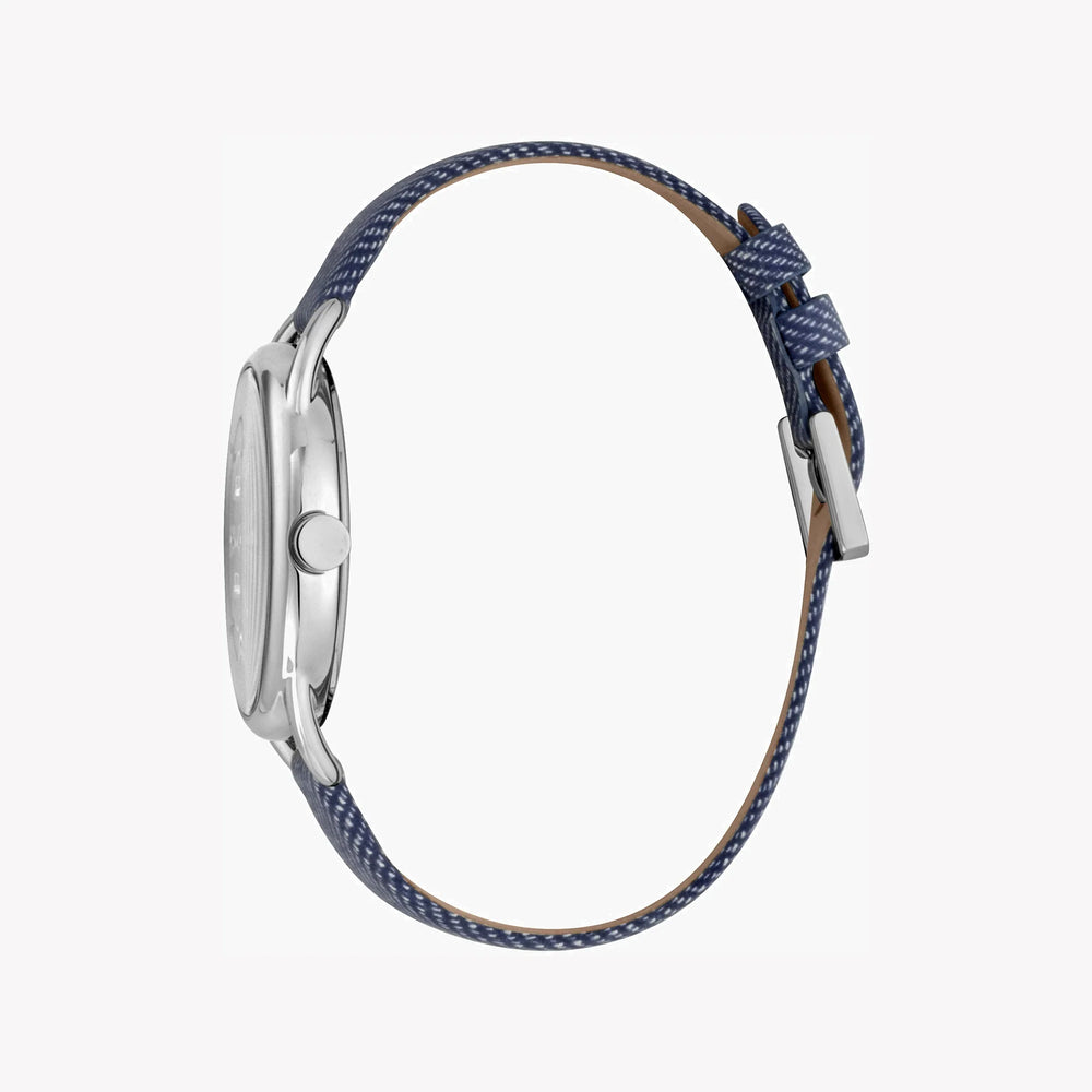 Esprit Women's Blue Leather Watch, Silver Dial | Es1l170m0015 by i-watch