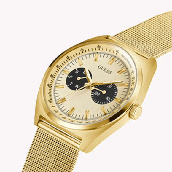 Guess Men's Gold Stainless Steel Watch, Beige Dial | Gw0336g2 by i-watch
