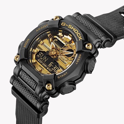 CASIO G-SHOCK GA-900AG-1ADR BOLD ELEGANCE - MEN'S TIMEPIECE WITH BLACK RESIN & GOLD DIAL