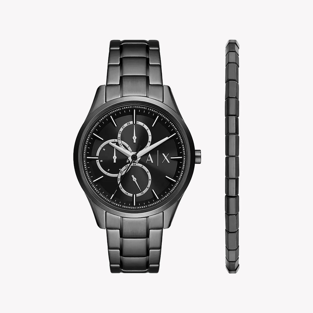 ARMS OF TIME: ARMANI EXCHANGE AX7154SET - BLACK STAINLESS STEEL MENS WATCH