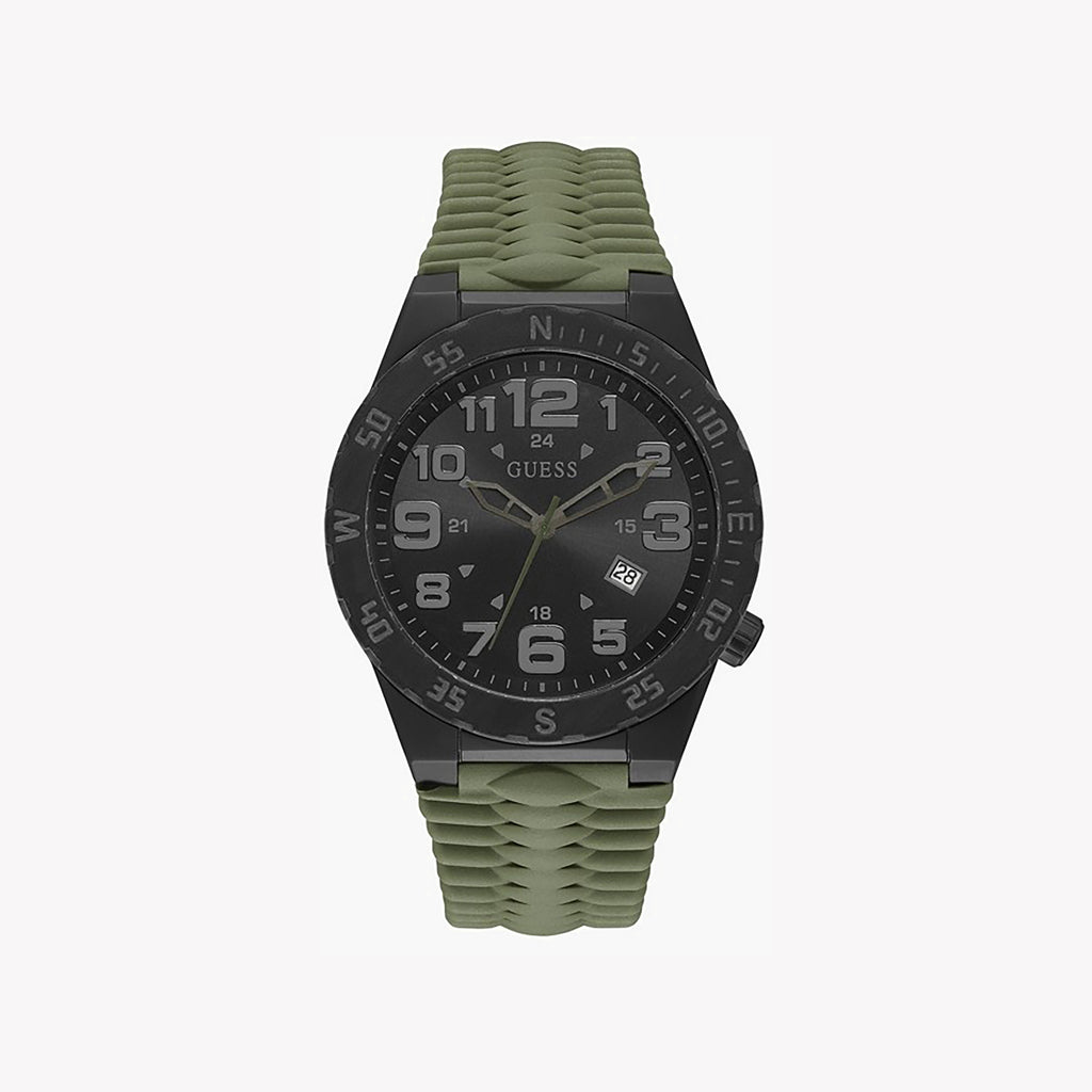 GUESS GW0322G2 BOLD BLACK - MODERN MEN'S TIMEPIECE with Sleek Design and Vibrant Silicone Band