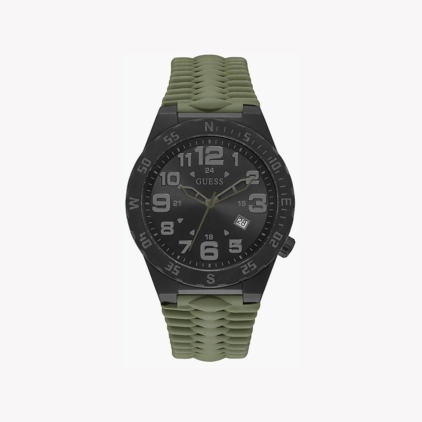Guess Men's Black Stainless Steel Watch, Silicone Band | Gw0322g2 by i-watch