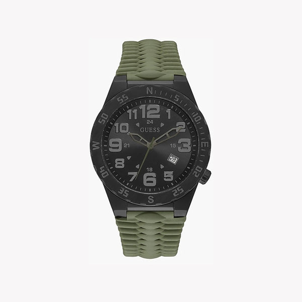 Guess Men's Black Stainless Steel Watch, Silicone Band | Gw0322g2 by i-watch