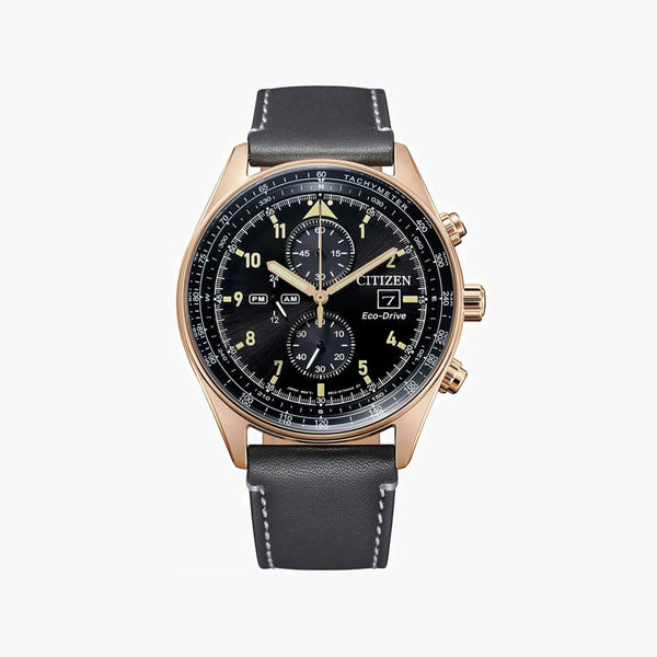 Citizen Men's Gold Stainless Steel Watch, Grey Leather | Ca0773-15e by i-watch
