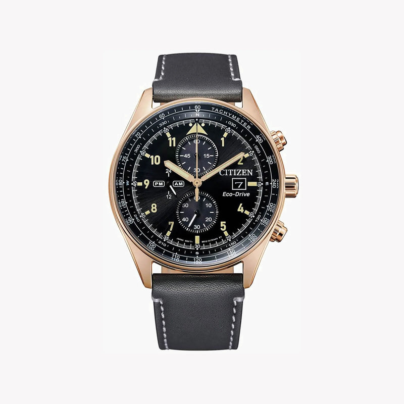 Citizen Men's Gold Stainless Steel Watch, Grey Leather | Ca0773-15e by i-watch