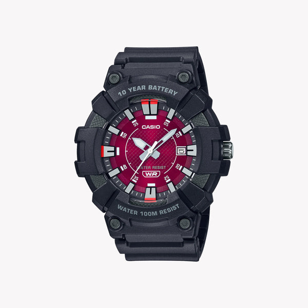 Casio Men's Black Resin Watch, Magenta Dial | Mw-610h-4av by i-watch