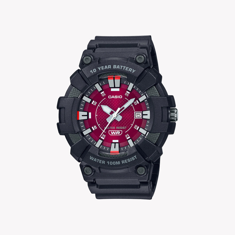 Casio Men's Black Resin Watch, Magenta Dial | Mw-610h-4av by i-watch