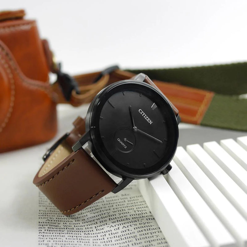 Citizen Be9185-08e - Bold Sophistication For The Modern Man: Stylish Black Dial & Leather Band by i-watch