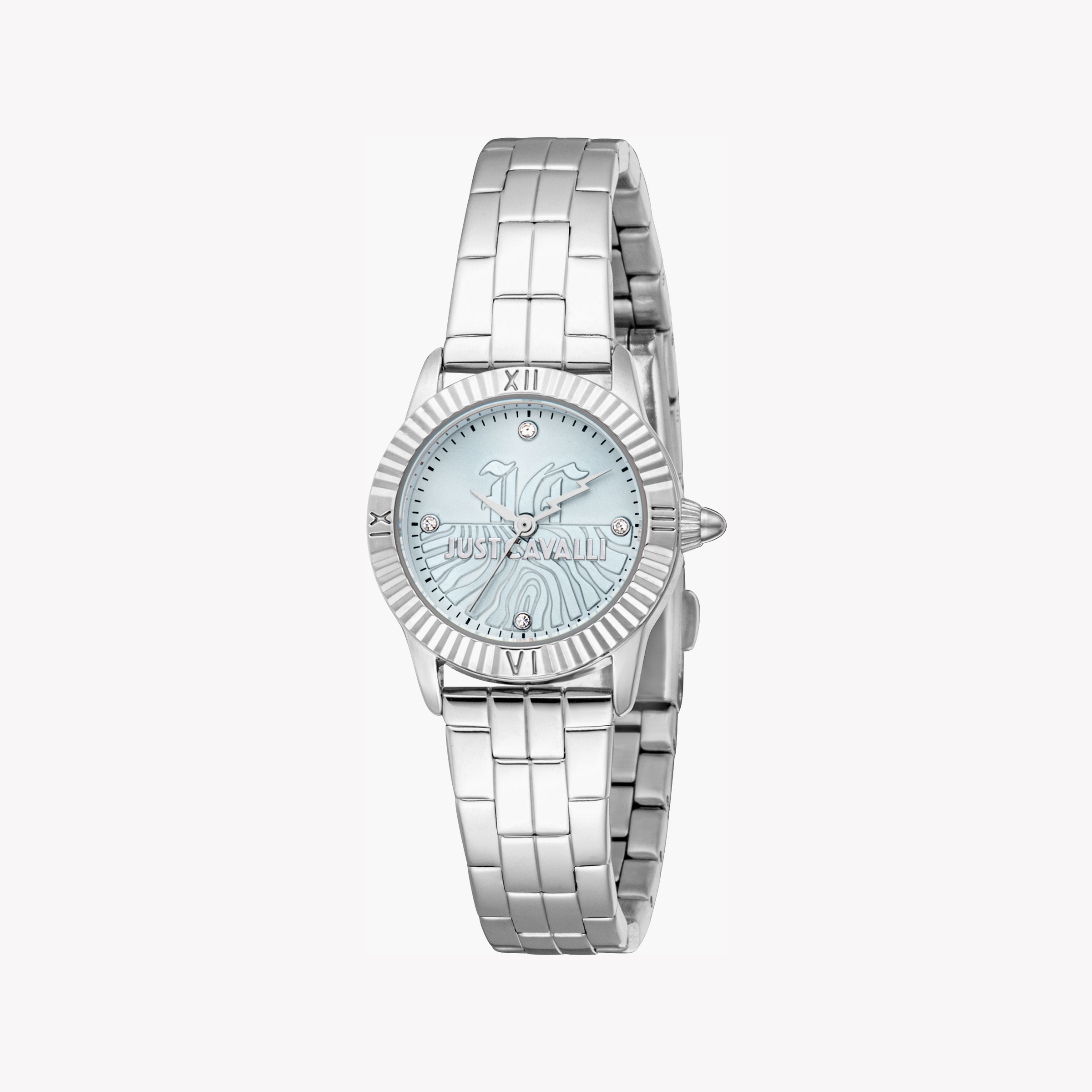 JUST CAVALLI JC1L328M0045 - VIBRANT SILVER & LIGHT BLUE WOMEN'S FASHION WATCH