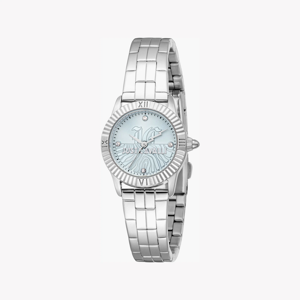 Just Cavalli Women's Silver Watch, Light Blue Dial | Jc1l328m0045 by i-watch
