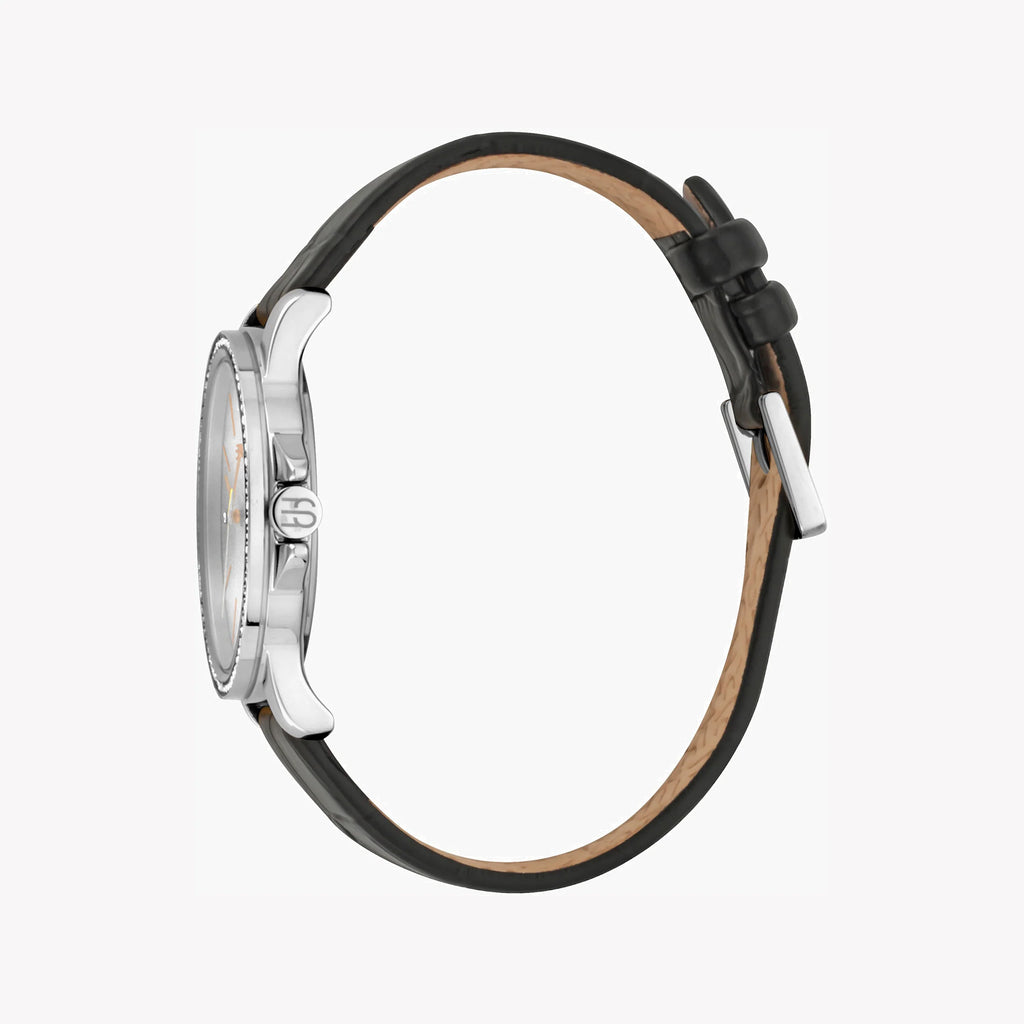 ESPRIT Women's Watch with Silver Stainless Steel Case and Black Leather Band-i-Watch-2