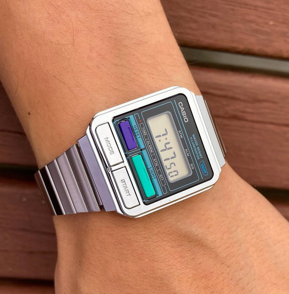 CASIO A120WE-1A ADVENTURE SERIES - SPORTY DIGITAL WATCH WITH LED BACKLIGHT & STAINLESS STEEL BAND-i-Watch-4