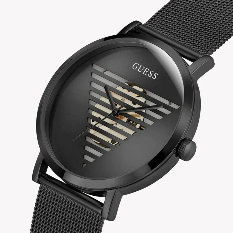 Guess Men's Black Stainless Steel Watch, Black Dial | Gw0502g2 by i-watch