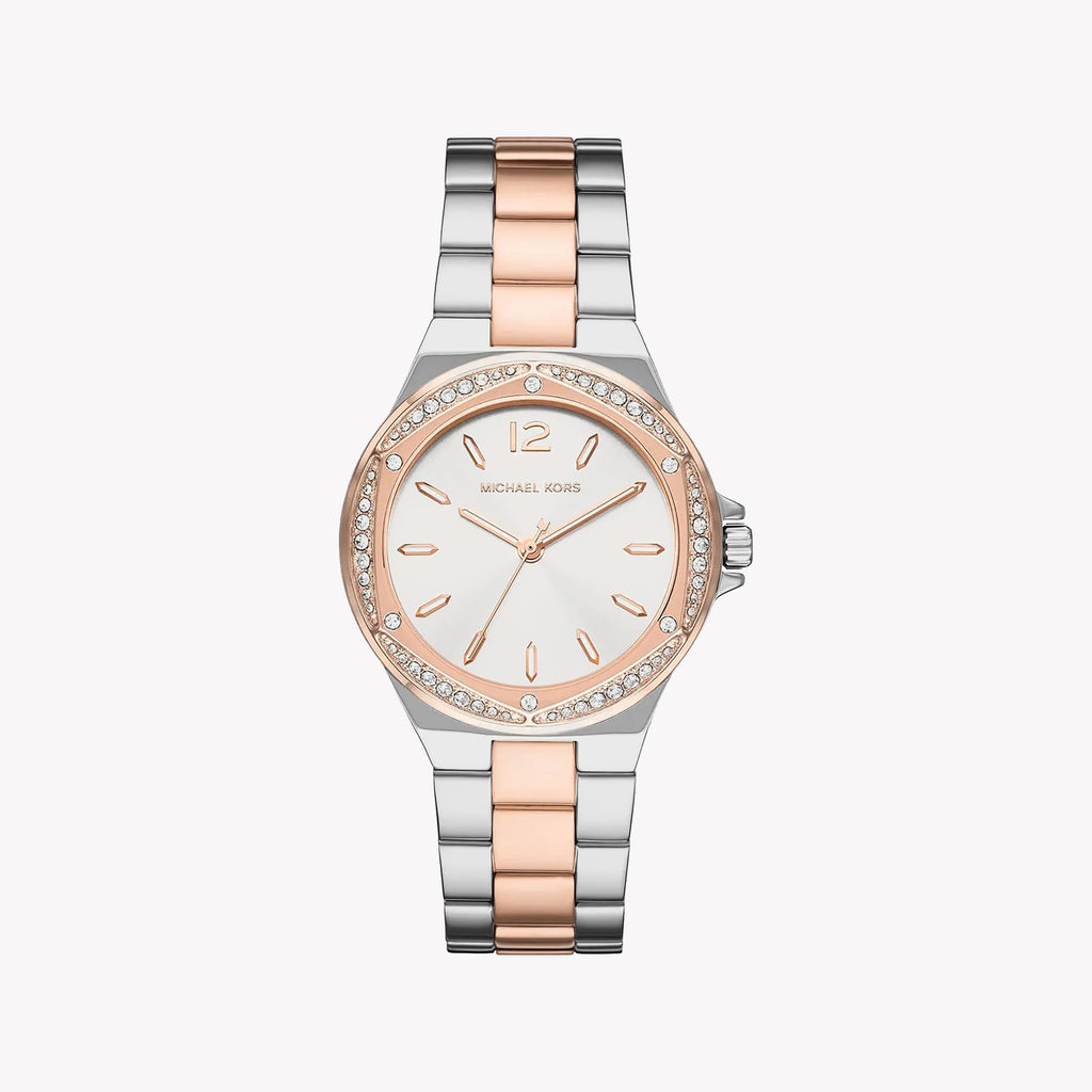 MICHAEL KORS MK6989 - ELEGANT TIMEPIECE WITH RADIANT SILVER & ROSE GOLD ACCENTS